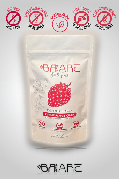 Çilek Kuru Meyve Cipsi | Dondurularak Kurutulmuş Doğal Taze Freeze Dried Çıtır Çilek
