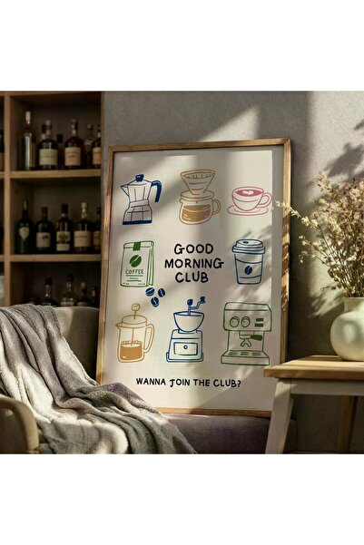 Esci Design Çerçeveli Kahve Köşesi Tablo - Mutfak Tablo - Kitchen Wall Art - Trend Tablo - Kahve1002