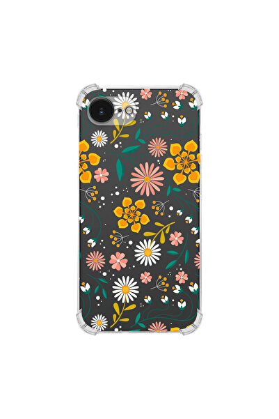 PrintiFy Flower Printed Corner Protection Transparent Anti-Shock Case Compati...