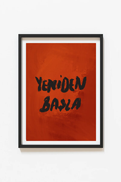 Taranist Poster - Yeniden Başla Motivasyon Kırmızı Fon