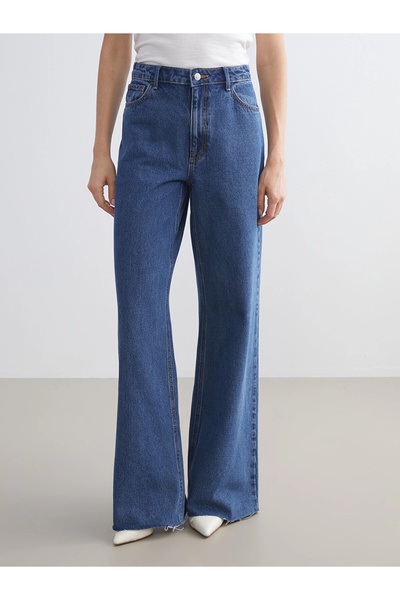 LC Waikiki Lcw modest indigo wideleg women's jean pants