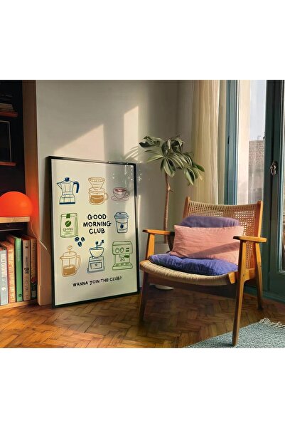 Esci Design Pictură înrămată cu cadru - Pictură pentru bucătărie - Artă de perete pentru bucătărie - Pictură în tendințe - Kahve1002