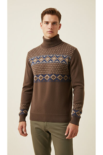 Digz fashion سترة تريكو قصة ضيقة مصنوعة من القطن بنسبة 100% باللون البني والأ...