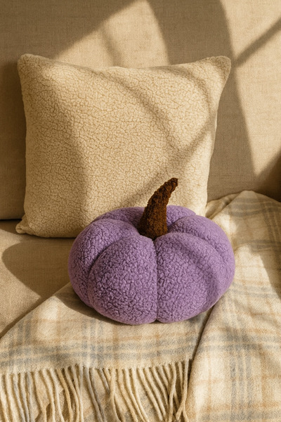 Madame Clean Home Teddy Decorative Pumpkin Pillow and Inner-Filled Cushion