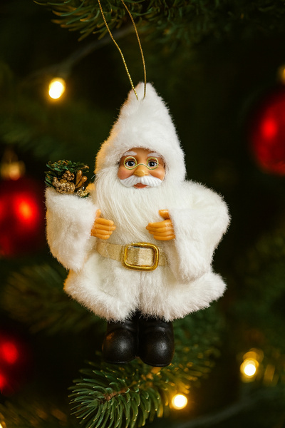 Huzur Party Store 15 см Білий Санта-Клаус Новорічна ялинка Прикраса для столу та вітрини Новорічна ялинка Аксесуар для вечірки