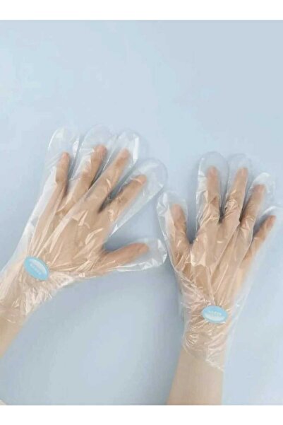 VEYA قفاز نايلون شفاف 100 حبة مع عدد ١٠٠ لاصق