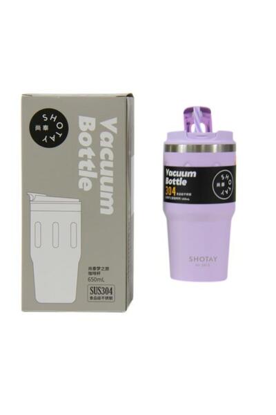 Shotay Thermos Mug Flask 650ml Purple Color - Sht-St-8163