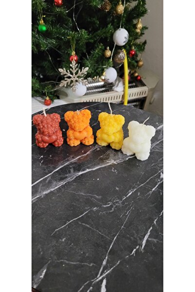 İREM Gül Detaylı Sevimli Ayıcık Mum