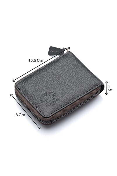 Westpolo Hakiki Deri Kağıt Para ve Bol Şeffaf Kart Bölmeli, Fermuarlı Unisex ...