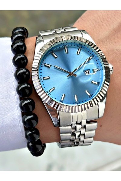 Tisaati Luxury Design Special Series Eşref Single Watch Model Metal Band Men's Wristwatch with Calendar-Bracelet Gift