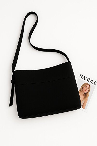 Handley حقيبة كتف وحقيبة يومية فاخرة من جلد الغزال بحزام مسطح