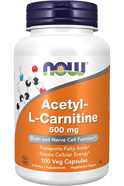Now Foods Acetyl-L Carnitine Karnitin 500 mg Amino Acid Brain 100 Veg Capsules