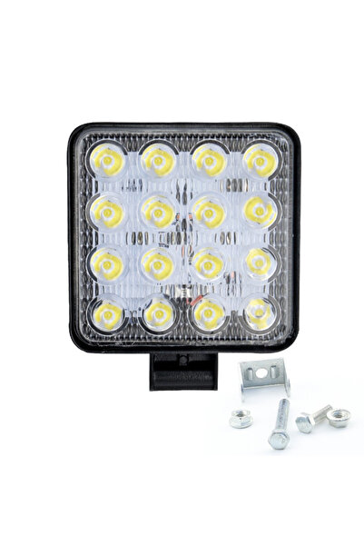 HMNL 16 Led Kare Çalışma Lambası Off Road Traktör Tekne 10,5 x10,5 cm