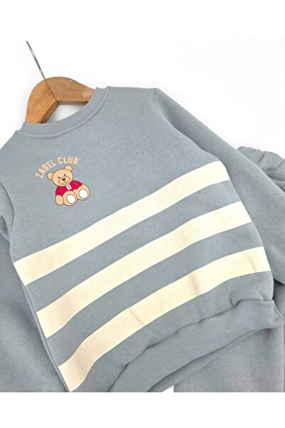 Egelite Boy's Winter Tracksuit Set for Ages 2-3-4-5, Striped, 3-Thread, Ribbed Bottom and Top