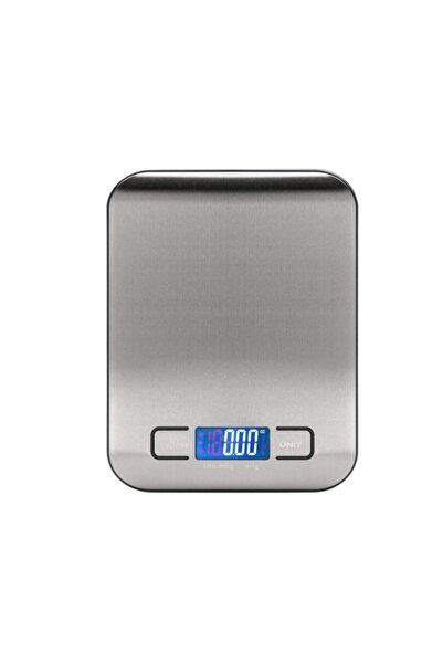 OEM Electronic kitchen scale, stainless steel, 5kg capacity, backlight, batteries, silver