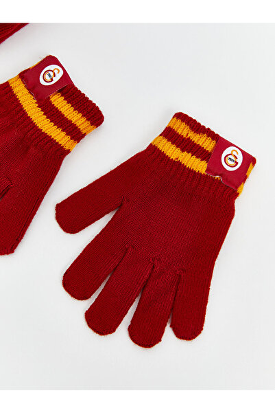 LC Waikiki Soly Galatasary Embroidered Boys' Scarf Beanie Gloves Set