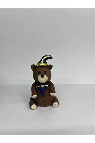 uğurarslan butik ŞAPKALI AYICIK FİGÜRLÜ ŞEKER HAMURU - PASTA SÜSÜ - DOĞUM GÜNÜ - ŞEKİLLİ ŞEKER HAMURU