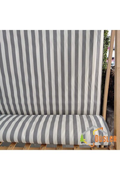 DÜŞLER EV TEKSTİLİ Şeritli Çizgili Desenli Su ve Leke İtici Panama Keteni Küç...