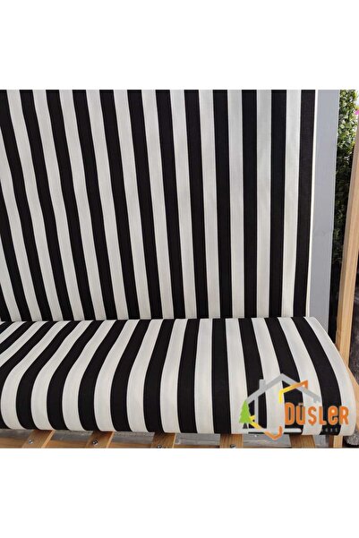 DÜŞLER EV TEKSTİLİ Şeritli Çizgili Desenli Su ve Leke İtici Panama Keteni Küç...