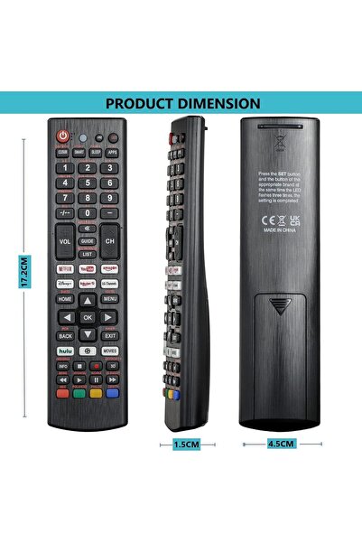 Generic [2 Pack] Universal TV Remote Control — Compatible with LCD/LED/OLED/QLED/4K TVs