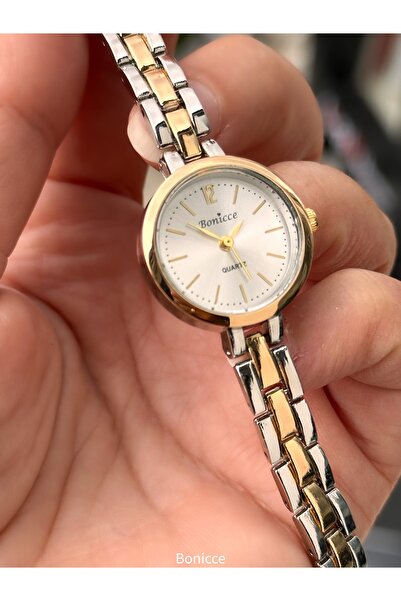 Bonicce Mini Case in a Gift Box Retro Vintage Elegant Silver Rose Cord Women's Watch Bracelet with Gift