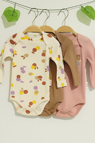 Baby Girl Cotton Newborn Snapsuit Set 0/9 Months Printed Long Sleeve 3-Piece