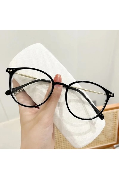 LOOKUP NEW Oval Round 50 Ekartman Metal Transparent Women Men Unisex Blue Lig...