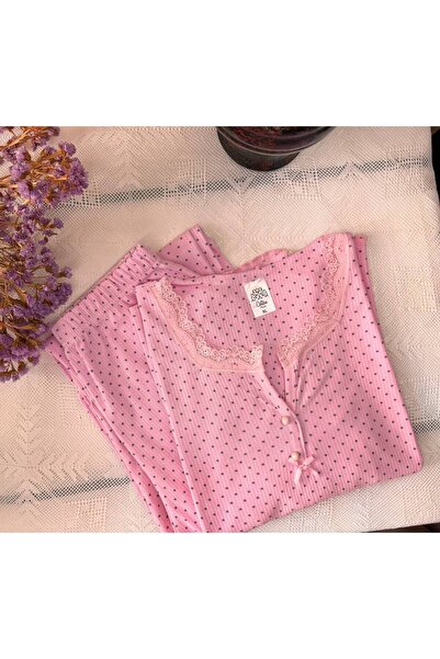 İNSPİRA Plus Size Oversized Pajama Set Patterned Long Sleeve V-Neck Winter Fabric