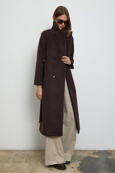 QANU Παλτό Lune Kaşe Καφέ