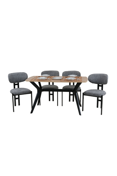 PLASMOB 80x120 Mutfak Masası Takımı 1 Masa + 4 Sandalye Salon Masası Viktoria...