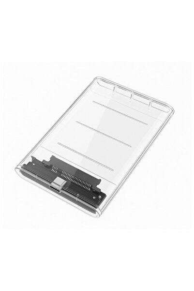 Zilevo 2.5 inç SATA HDD/SSD Harici Disk Kutusu, USB 3.0/3.1 Type-C, Şeffaf