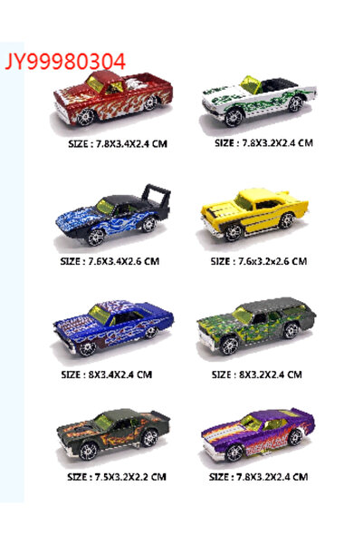 OEM Set of 8 metal cars, multicolor, 3 years+