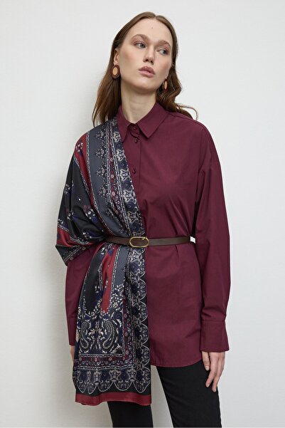 QANU Basıc Pamuk Gömlek Bordo