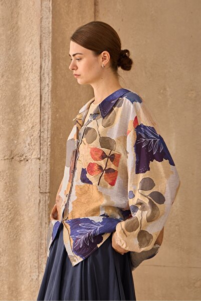 QANU Πουκάμισο με σχέδιο μπλε