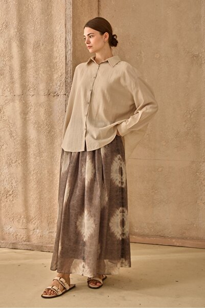 QANU Πουκάμισο με λάμψη μπεζ