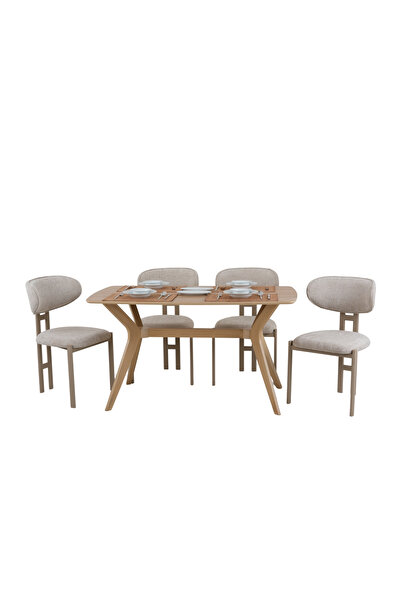 PLASMOB 80x140 Mutfak Masası Takımı 1 Masa + 4 Sandalye Salon Masası Viktoria...