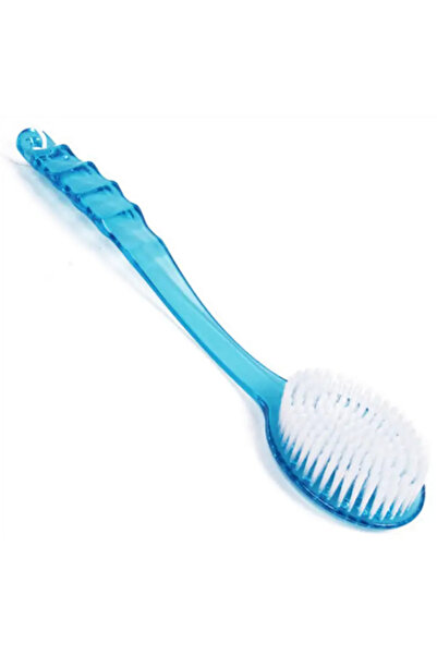 OEM Perie de baie cu maner lung, exfolianta, 36 x 7 cm, Albastra