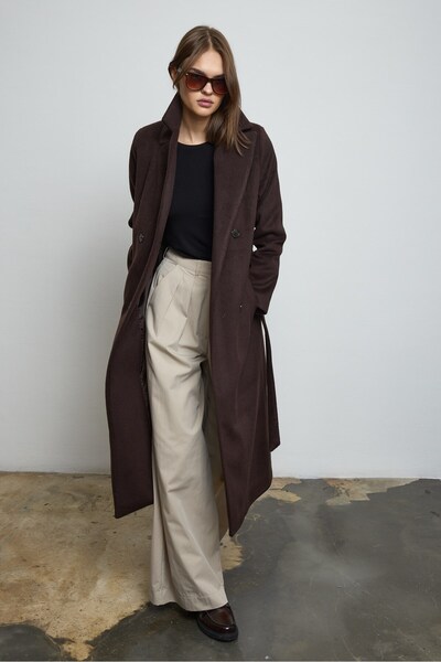 QANU Παλτό Lune Kaşe Καφέ