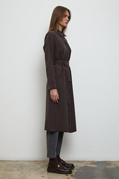 QANU Tokalı Elite Gömlek Kahverengi