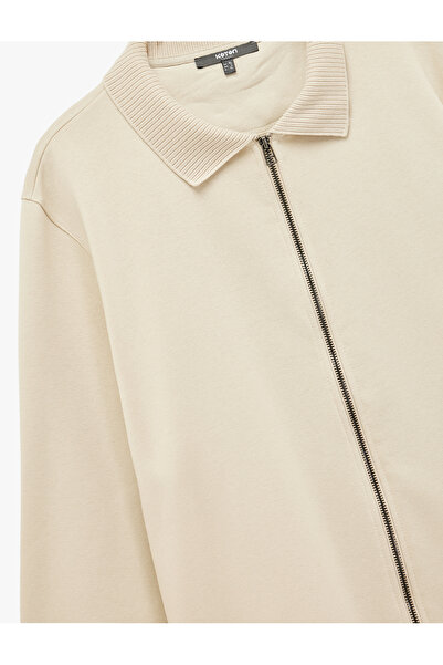 Koton Регулярний крій, довгі рукави, шардоне, кардиган на блискавці