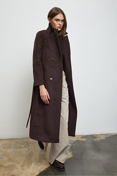 QANU Lune Kaşe Kaban Kahverengi