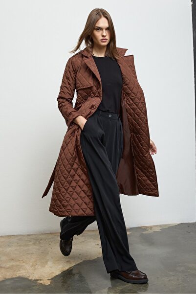 QANU Καπιτονέ παλτό Valora καφέ