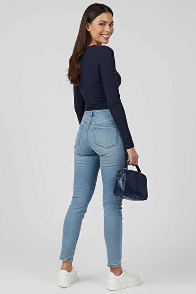 Zerenyus Gathered Side Blouse Navy Blue