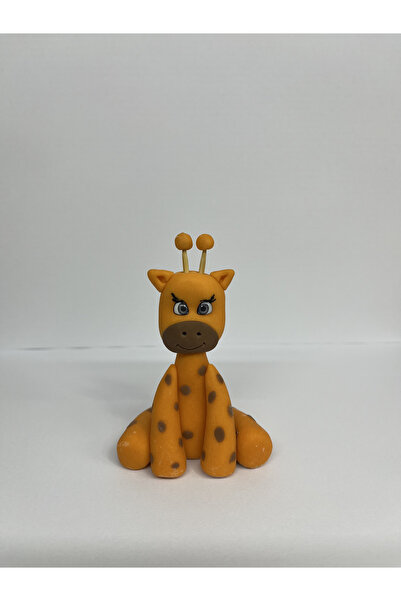 uğurarslan butik BOYNUZLU ZÜRAFA FİGÜRLÜ ŞEKER HAMURU - PASTA SÜSÜ - DOĞUM GÜ...