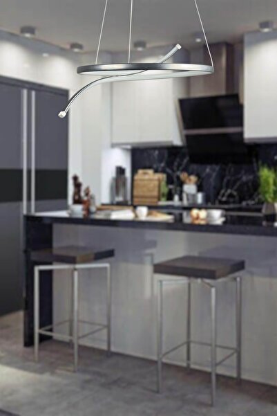 Luzarana Snake Modern Tasarım Gri Renk Beyaz Ledli Yatak Odası - Cafe - Mutfa...