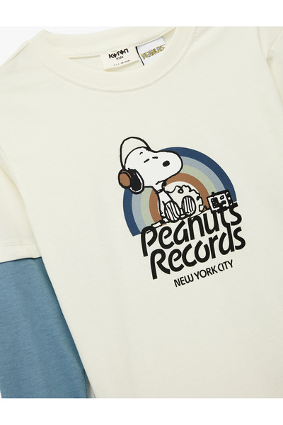 Koton Snoopy Printed Long Sleeve Crew Neck Licensed T-Shirt