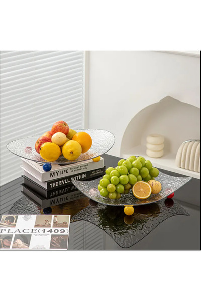 OEM Πλαστικός δίσκος σερβιρίσματος, με ανάγλυφο σχέδιο, τριγωνικό σχήμα, διαφ...