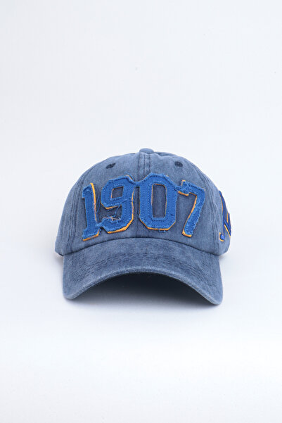 Kapin قبعة 1907 كاناري مطرزة بتصميم عتيق فاخر للجنسين - أزرق داكن