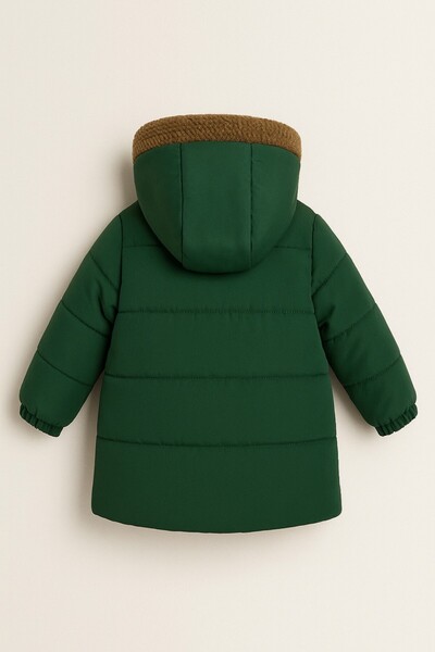 DeKuBaby YENİ SEZON İçi Kürklü ,Cepli ,Kapüşonu Varaklı ,Kaşkolu PonPonlu Kışlık Çocuk Kaban-Mont