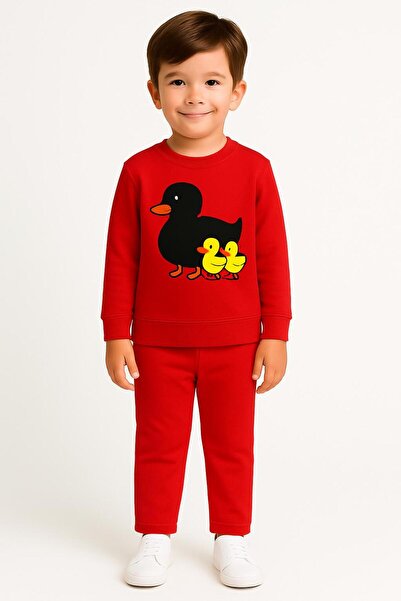 MODA Παιδικό φούτερ με λαιμόκοψη ποδηλάτου, μαύρο, unisex, με στάμπα πάπιας, ...